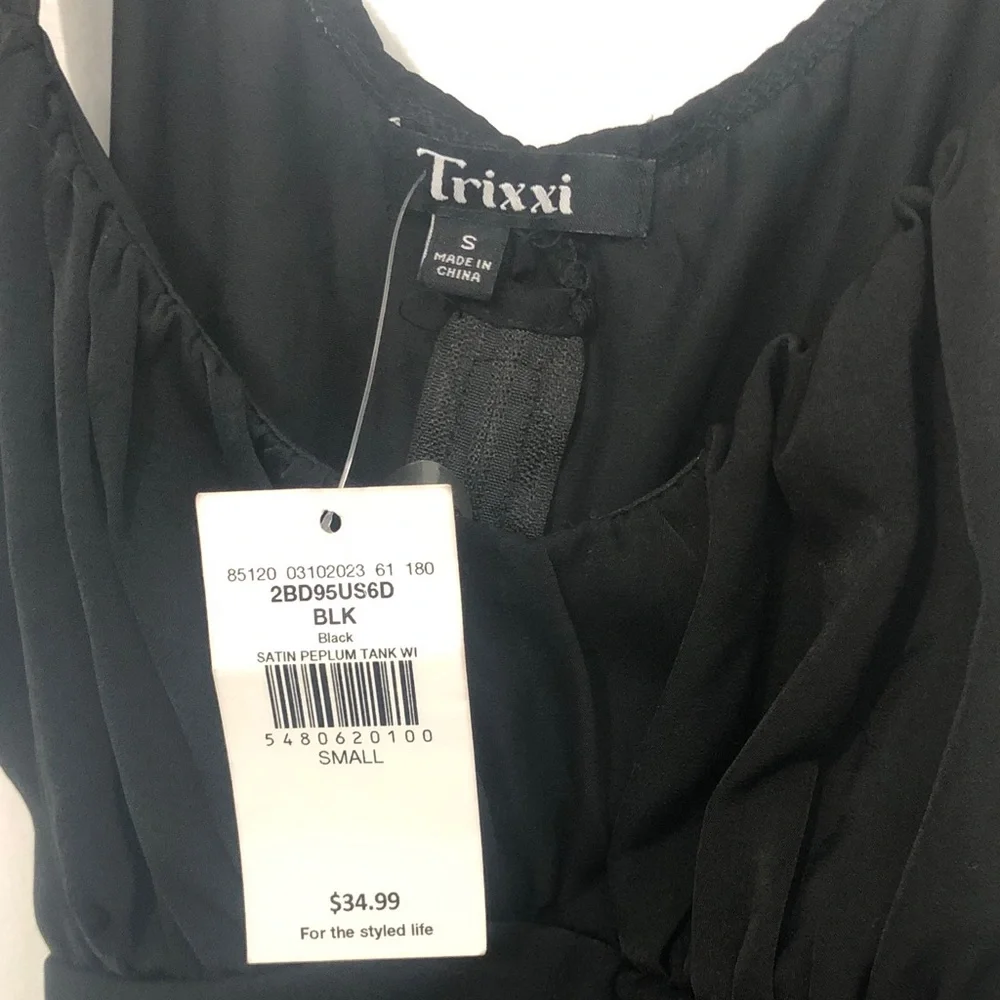 Trixxi Black Sleeveless Blouse with Tie Straps - Picture 2 of 7